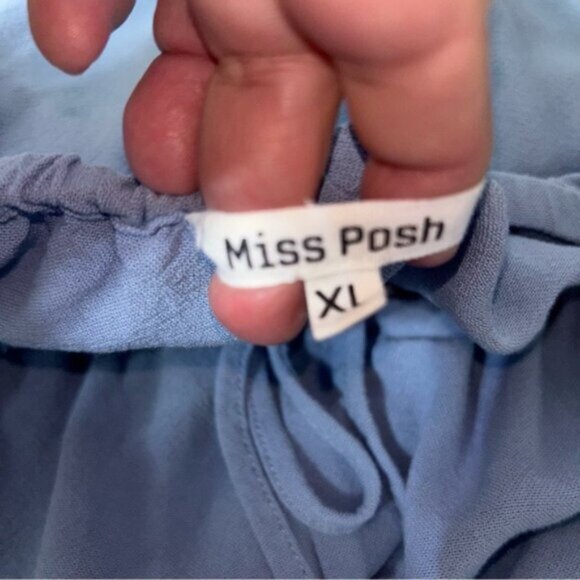 Miss Posh Blue Women's Jumpsuit XL Sleeveless Drawstring Waist Pockets Cargo - Picture 4 of 9